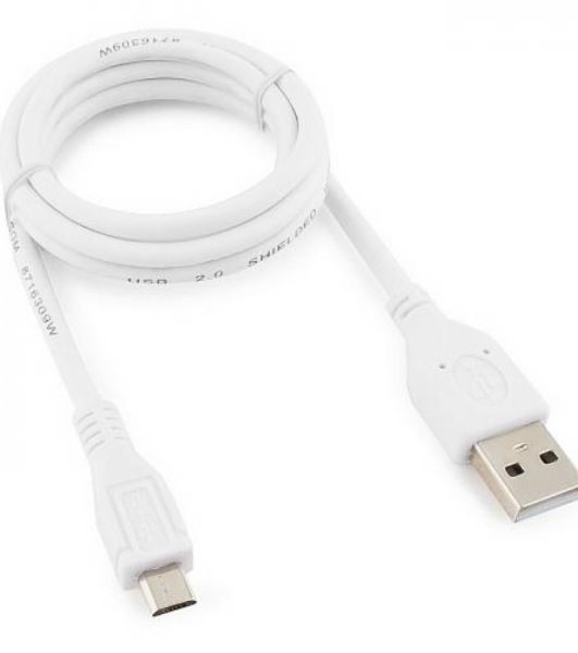 Кабель USB2.0 Pro Cablexpert CCP-mUSB2-AMBM-W-1M, AM/microBM 5P, 1м, экран, белый, пакет