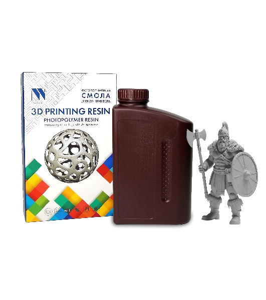 Фотополимерная смола NVPrint ABS Like Resin Grey для 3D печати 1 кг (бут)