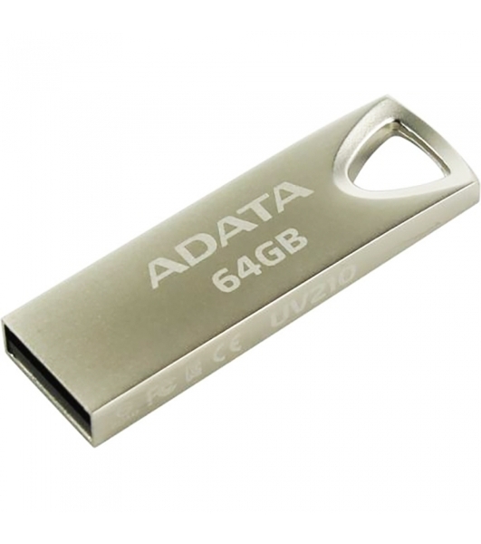 Флешка USB ADATA UV210 (AUV210-64G-RGD), 64Gb, USB 2.0, R/W 15/5, серебро