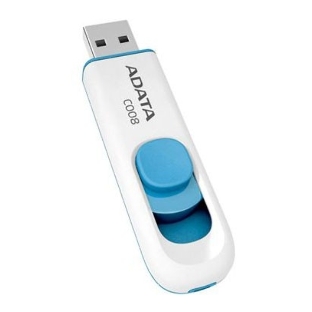 Флешка USB ADATA C008 (AC008-16G-RWE), 16Gb, USB 2.0, R/W 15/5, белый/синий
