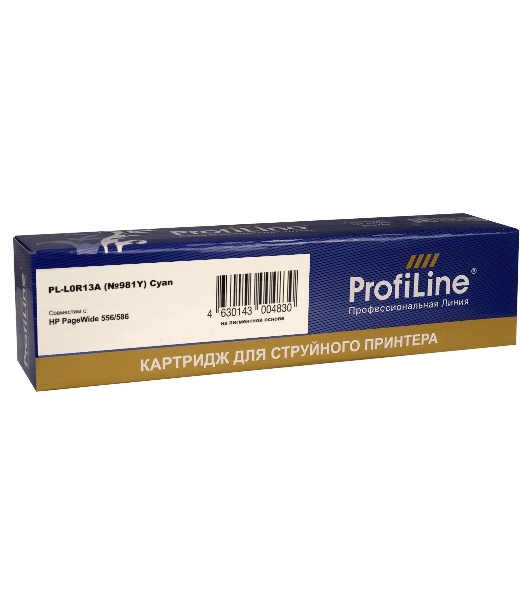 Картридж струйный ProfiLine PL-L0R13A (№981Y) для принтеров HP PageWide 556/586 с чернилами на пигментной основе Cyan 183 мл