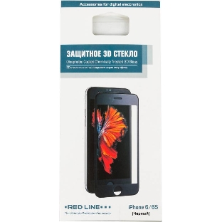 Защитное стекло для экрана Redline черный для Apple iPhone 6/6S 3D 1шт.(УТ000008166)