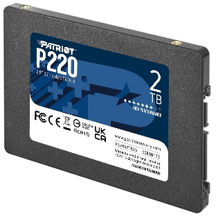 Накопитель SSD Patriot P220, 2Tb, SATA III, 2.5', R/W 550/500