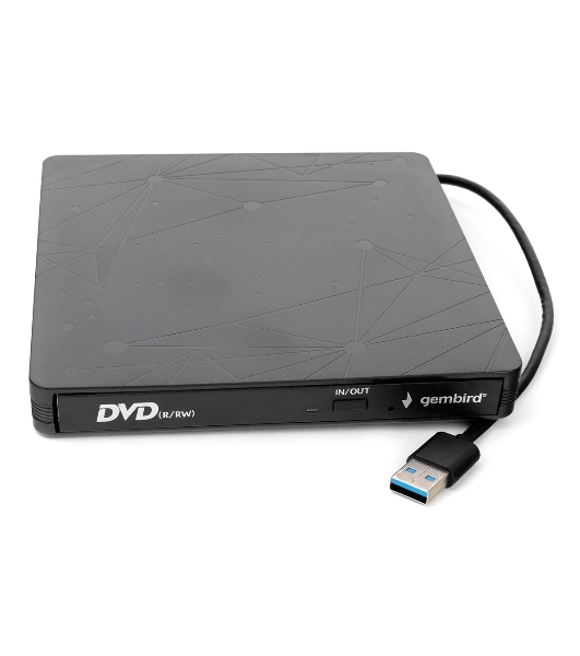 Оптический привод внешний с интерфейсом USB Gembird DVD-USB-03 пластик, черный