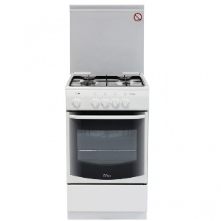 Плита комбинированная De Luxe 5040.21ГЭ (КР) ЧР белый, конфорок 4 шт, духовка 43 л, 50 см x 85 см x 50 см