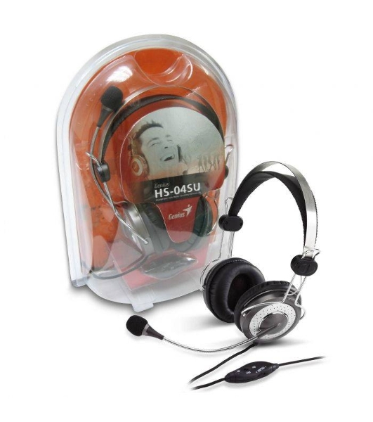 Гарнитура Genius HS-04SU черный/серый, проводная