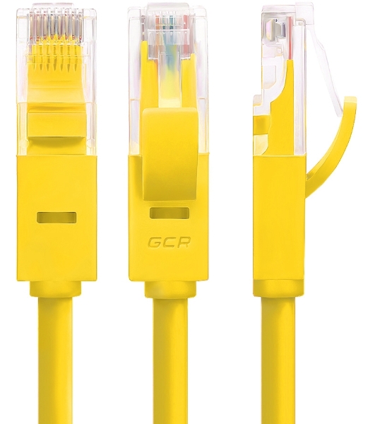 Патч-корд Greenconnect UTP прямой ethernet 0.5m cat.5е, RJ45, литой (Желтый) (GCR-LNC02-0.5m)