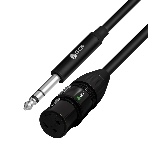 Кабель GCR 5.0m микрофонный stereo jack 6,35мм/XLR, M/F, черный, AL case черный, фото3