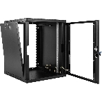 Шкаф коммутационный ЦМО ШРН-15.650-9005 настенный 15U 600x658мм пер.дв.стекл 200кг черный 600мм 180град., фото10