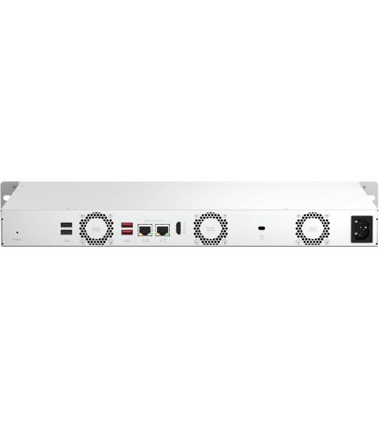Сетевое хранилище SMB QNAP TS-464eU-8G NAS 4 HDD trays, rackmount 1U, 1 PSU. 4-core Intel Celeron N5105/N5095 2.0-2.9 GHz, 8 Gb RAM, 2x2.5GbE, 2xUSB 3.2 Gen 2 (10Gbps), 2xUSB 2.0, 1xHDMI, 2xM.2 PCIe Gen 3 x1 slots, W/o rail kit RAIL-B02
