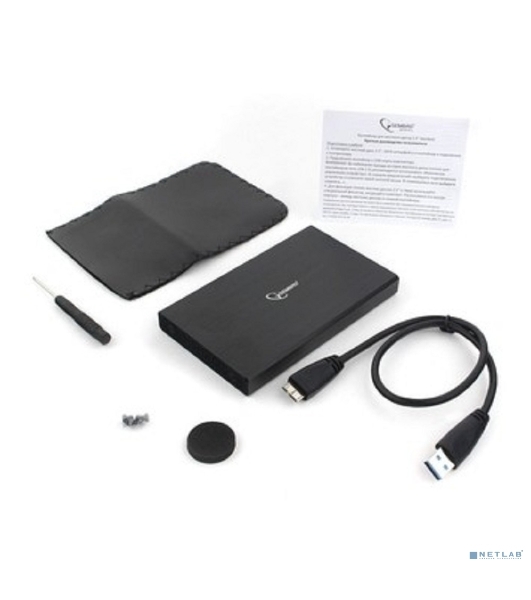 Внешний корпус 2.5' Gembird EE2-U3S-55, черный, USB 3.0, SATA, алюминий