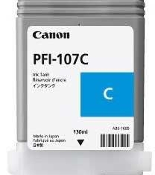 Картридж струйный Canon PFI-107C (6706B001) голубой (130 мл) для Canon iP F680/685/780/785