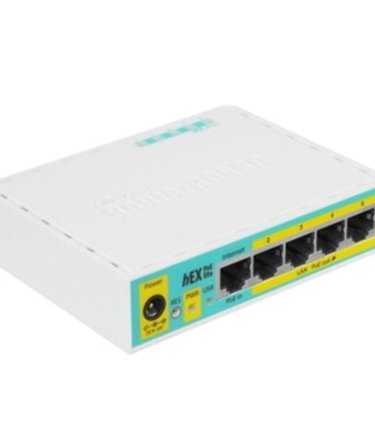Маршрутизатор MikroTik RB750UPr2 hEX PoE lite 5x Ethernet, раздача PoE, 650 МГц ЦП, 64 МБ 5-портовый 100-Мбитный маршрутизатор с поддержкой PoE на 4-х портах