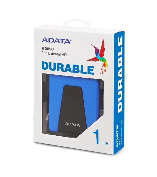 Внешний HDD 2.5' ADATA HD650, 1TB, USB 3.2 Gen 1 Type-A, 5400 rpm, синий