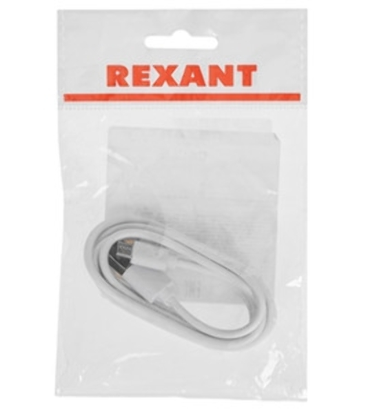 Кабель Rexant USB кабель microUSB длинный штекер 1М белый