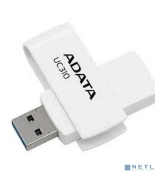 Флешка USB ADATA UC310 (UC310-128G-RWH), 128Gb, USB 3.2 Gen1, R/W 100/30, белый