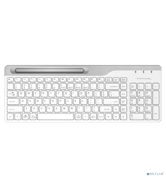 Клавиатура беспроводная A4Tech Fstyler FBK25, USB, Bluetooth/Радиоканал, белый/серый
