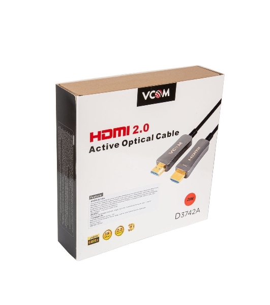 Активный оптический кабель HDMI 19M/M,ver. 2.0, 4K@60 Hz 20m VCOM