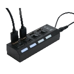 Разветвитель USB2.0 Gembird 4xUSB, блок питания 2А, подсветка и выкл, кабель USB 55 см, черный, фото5