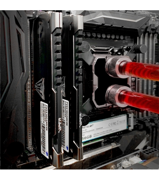 Оперативная память Patriot Viper Steel, DDR4, 32GB (2x16 GB), 3200 MHz, CL16, DIMM, радиатор, черный