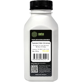 Тонер Cactus CS-TKYCU2Y-LT-100 желтый флакон 100гр. для принтера Kyocera Color Universal TK-52xx/TK-54xx/TK-83xx/TK-85xx/TK-88xx