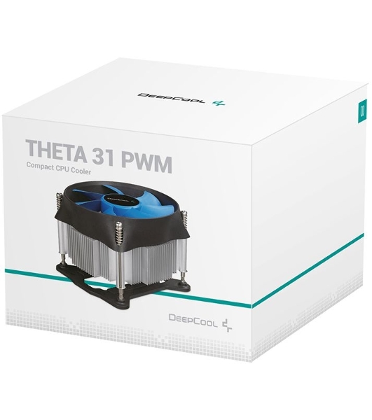Кулер для процессора DEEPCOOL THETA 31 PWM 1700 черный/синий, 92 мм, алюминий/медь, 2400 об/мин, 30.3 дБ, 4 pin, 95 Вт, 66 мм