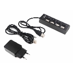 Разветвитель USB2.0 Gembird 4xUSB, блок питания 2А, подсветка и выкл, кабель USB 55 см, черный, фото4