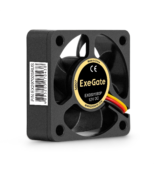 Вентилятор для корпуса ExeGate EX05015B3P черный, 50 мм, 6000 об/мин, 33 дБ, 3 pin