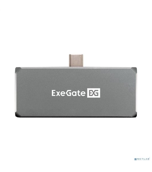 USB-концентратор 5-в-1 ExeGate DUB-31C/PD/HA (кабель-адаптер USB Type-C --> 1xUSB3.0 + Type-C DATA (480Mb/s) + PD 100W + HDMI 4K@30Hz + Audio, Plug&Play, подходит для iPad Pro и мобильных телефонов, серый)