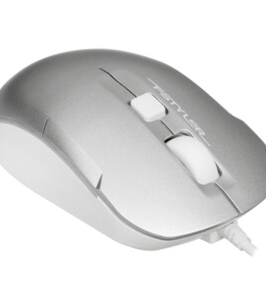 Мышь проводная A4Tech Fstyler FM26S серебристый/белый, 1600 dpi, USB, кнопки - 4