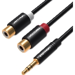 Переходник-разветвитель Vention гибкий Jack 3.5 мм M/2RCA F - 0.3 м черный, фото3