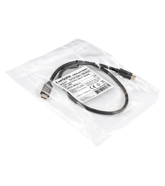 Кабель для зарядки ExeGate EX-CCP-USB3.1-CMCM2-0.5 (USB Type Cm/Cm, Gen.2, 10Gbit/s, 5A, 100W, 0,5м)