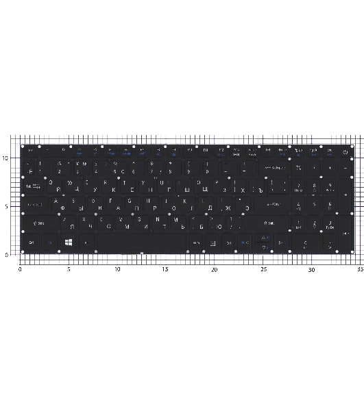 Клавиатура для ноутбука Acer Aspire 7 A717-72 черная с подсветкой