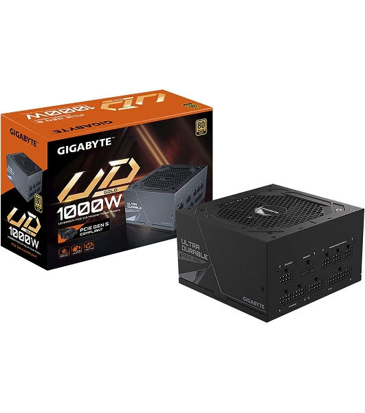 Блок питания Gigabyte GP-UD1000GM PG5 RTL, 1000Вт, 80 PLUS Gold, 120мм, модульный, черный