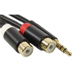 Переходник-разветвитель Vention гибкий Jack 3.5 мм M/2RCA F - 0.3 м черный, фото2