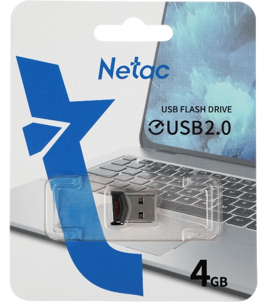 Флешка USB Netac UM81 (NT03UM81N-004G-20BK), 4Gb, USB 2.0, R/W 30/10, черный/красный