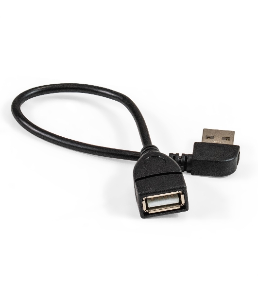 Удлинитель USB 2.0 ExeGate EX-CC-USB2-AMAF-0.15L (Am/Af, угловой 90-градусный коннектор (горизонтальный левый), 0,15м)