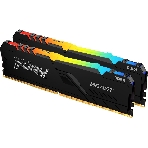 Оперативная память Kingston Fury Beast, DDR4, 64GB (2x32GB), 3200MHz, CL16, DIMM, с радиатором, RGB, черный, фото 1