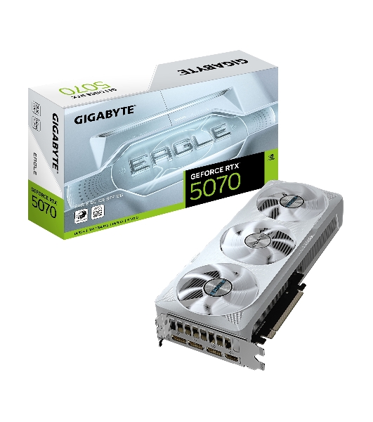 Видеокарта Gigabyte PCI-E GV-N5070EAGLEOC ICE-12GD 1.0 NVIDIA GeForce RTX 5070 12Gb 192bit GDDR7 2805/28000 HDMIx1 DPx3 HDCP Ret