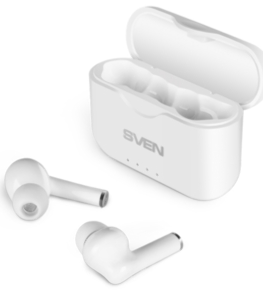Наушники TWS SVEN E-701BT белый, внутриканальные, Bluetooth, сенсорное управление, до 3 ч