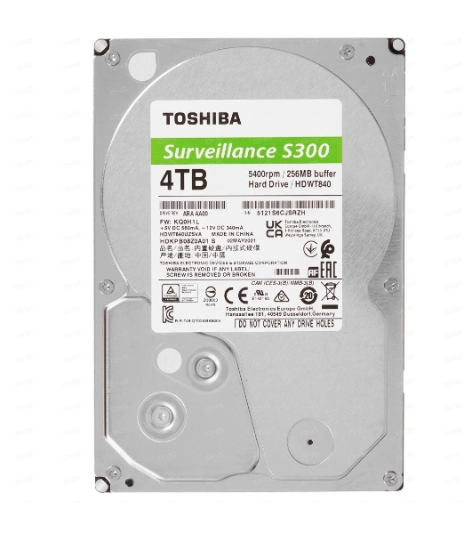 Жесткий диск Toshiba HDD SATA3 4Tb Surveillance S300 (SMR) 5400 256Mb (analog HDWT740UZSVA)