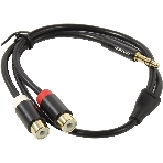 Переходник-разветвитель Vention гибкий Jack 3.5 мм M/2RCA F - 0.3 м черный, фото 1