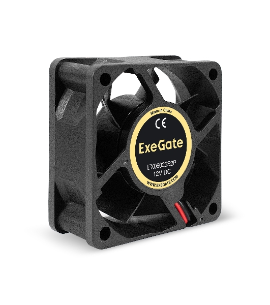 Вентилятор для корпуса ExeGate EX06025S2P черный, 60 мм, 3500 об/мин, 24 дБ, 2 pin