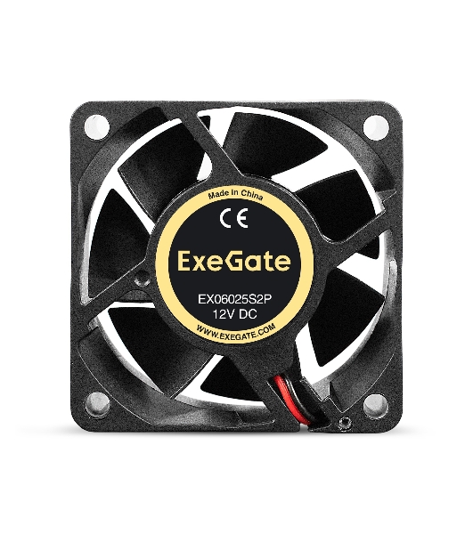 Вентилятор для корпуса ExeGate EX06025S2P черный, 60 мм, 3500 об/мин, 24 дБ, 2 pin
