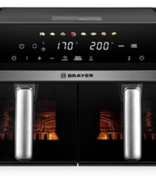 Аэрогриль BRAYER BR2050 черный, 2200 Вт, 10 л, сенсор, 8 программ