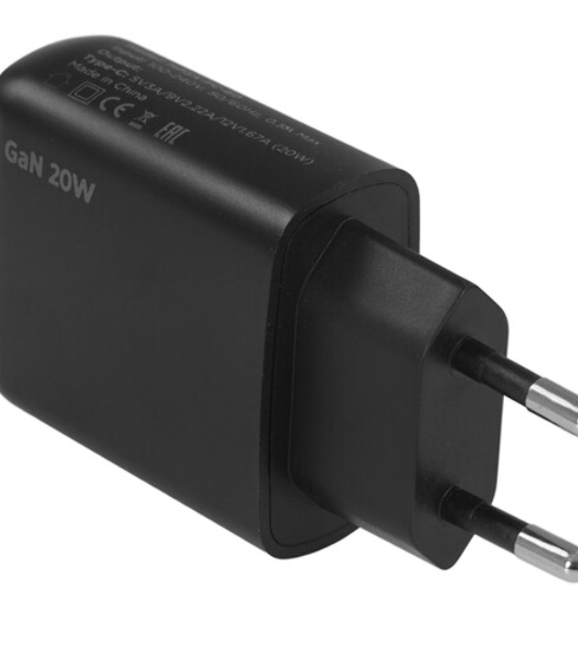 Зарядное устройство Cablexpert MP3A-PC-60 20Вт GaN, 3А, QC4.0/PD, 1xType-C, черный, пакет