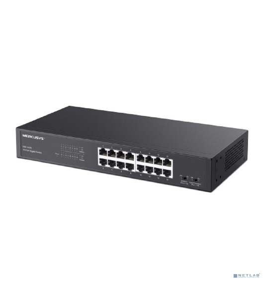 Коммутатор Mercusys MS116GS с 16 гигабитными портами для размещения на столе или в стойке