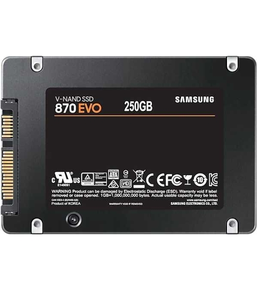 Накопитель SSD Samsung 870 EVO, 250Gb, SATA III, 2.5', R/W 560/530