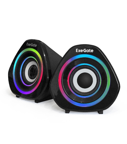 Акустическая система 2.0 ExeGate EX289680RUS Accord 210 (питание USB, 2х3Вт (6Вт RMS), 60-20000Гц, черный, RGb подсветка)