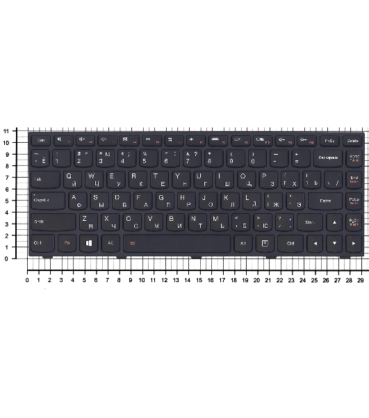 Клавиатура для ноутбука Lenovo Flex 2-14 G40-30 G40-70 черная с черной рамкой с подсветкой